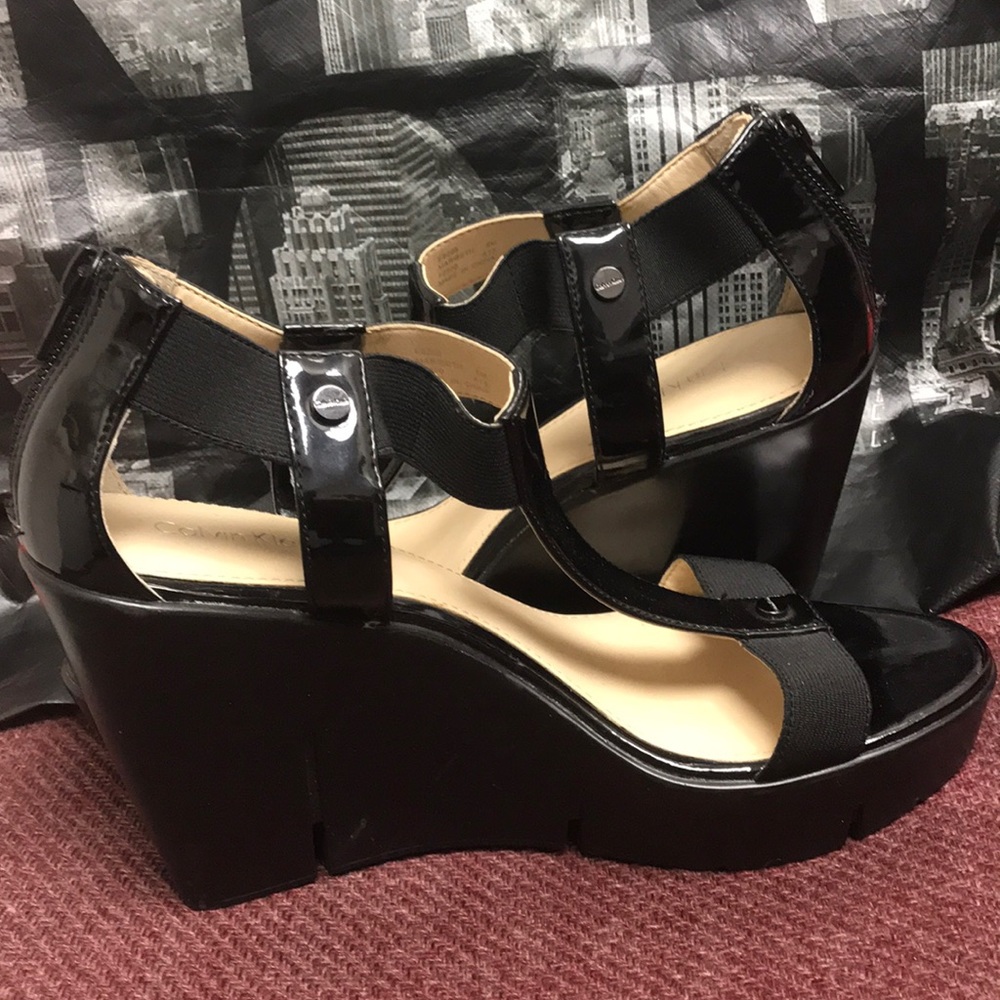 Calvin Klein Black Wedges size 8